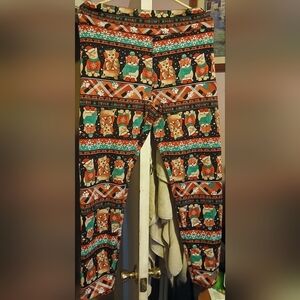 No Boundaries Holiday Cat Print Pants